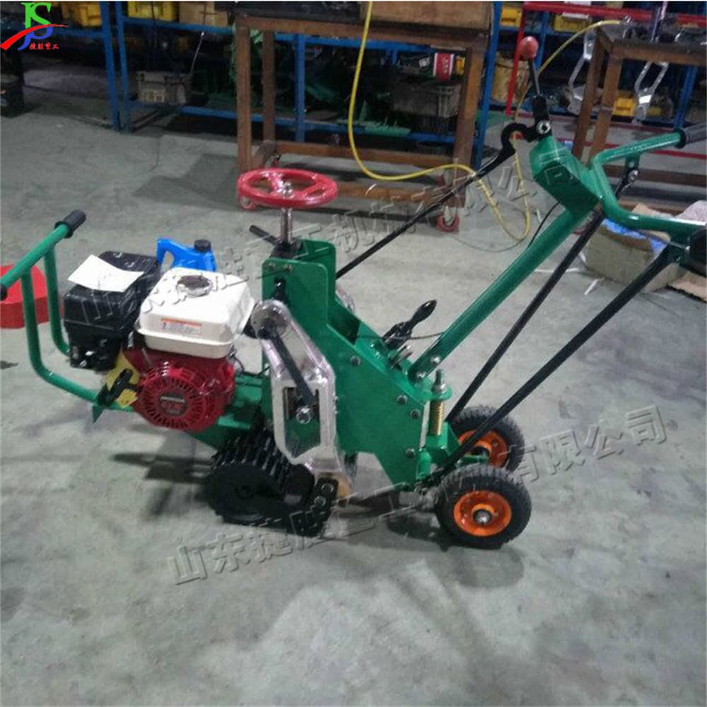 Garden lawn transplanting and marking machine, gasoline powered turfing machine, hand-held landscaping lawn mower