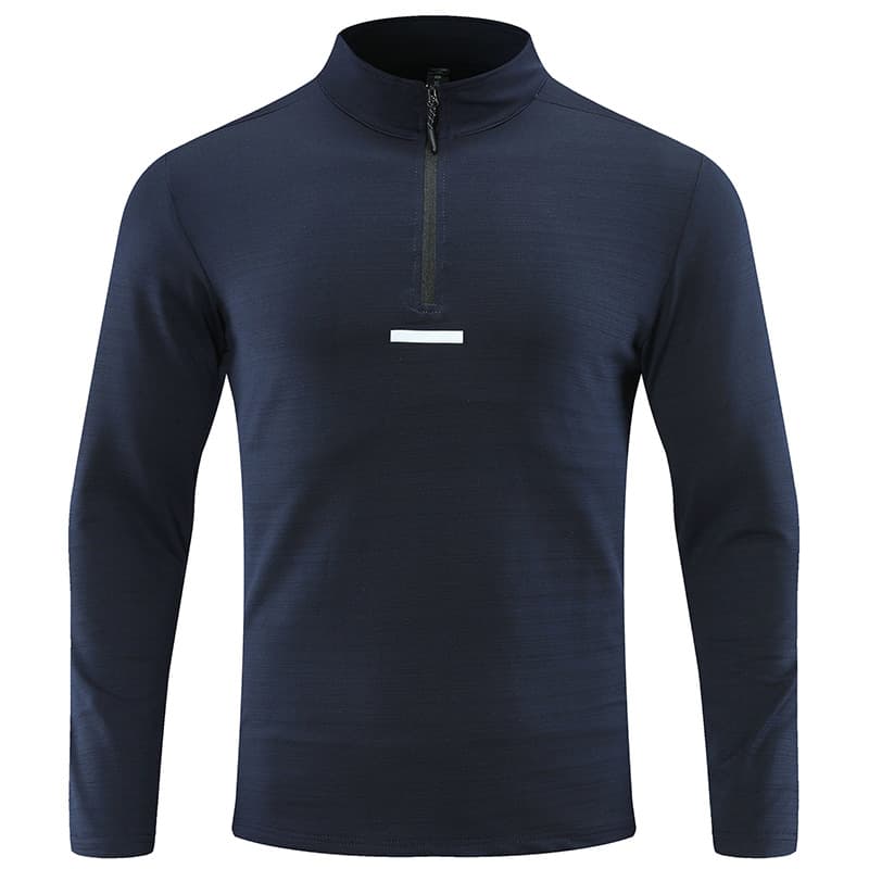【Cross-border Special】Autumn Outdoor Long Sleeve T-Shirt Men's Stretch Breathable Quick-Dry Sports Casual Half-Zip Top