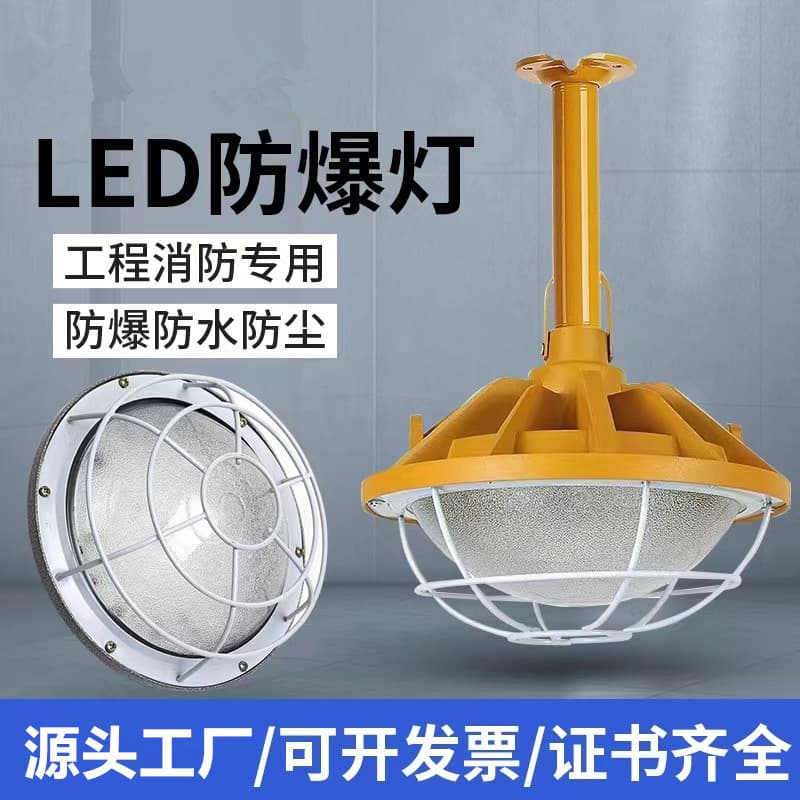 Led Explosion-Proof Industrial and Mining Lamp 100W Explosion-Proof Lighting Fixture Warehouse Ceiling Light Lighting Lamp Gas Station 200W Three-Proof Light