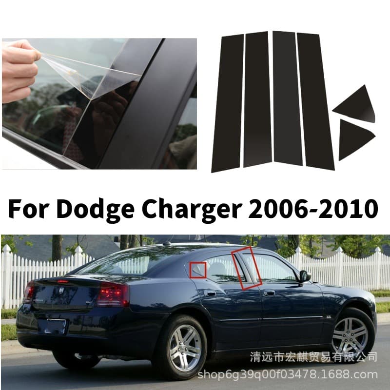 Window trim modification center pillar sticker for 2006-2010 Dodge Charger, fits 11-21