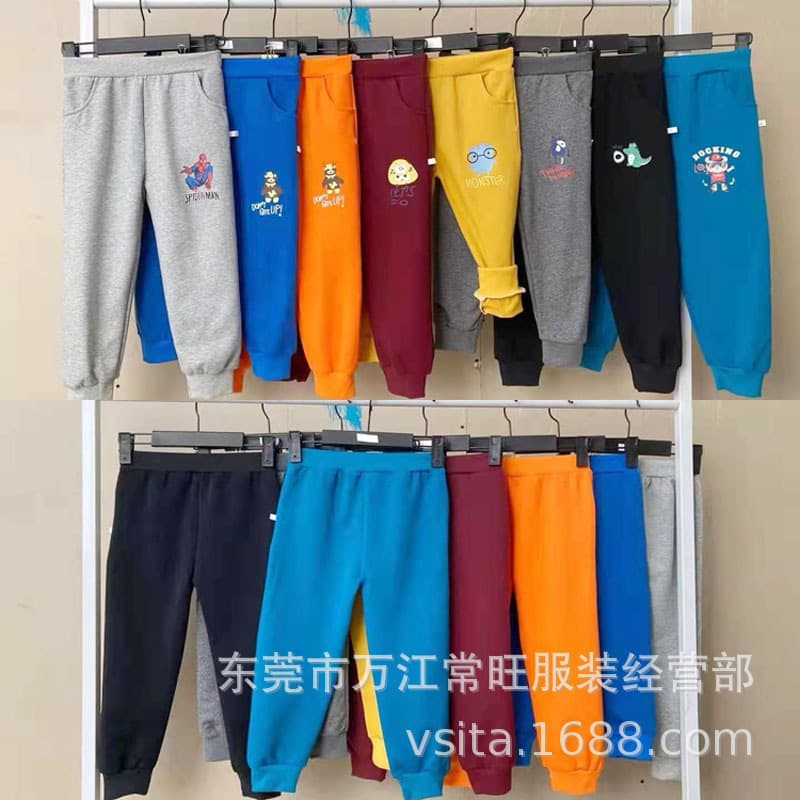 Autumn Fleece-Lined Thickened Children's Pants Wholesale Cheap Low-Price Market Surplus Street Vendor Supply