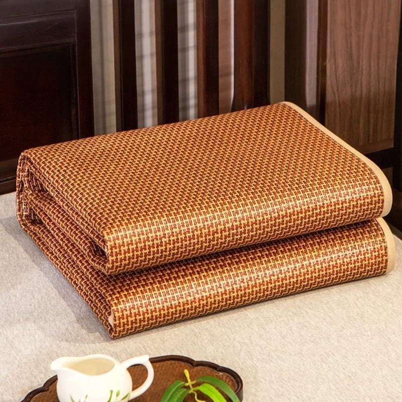 Three-Piece Cool Mat Set, 1.5m/1.8m Bed Thick Single Foldable Ice Silk Mat, 0.45m Width