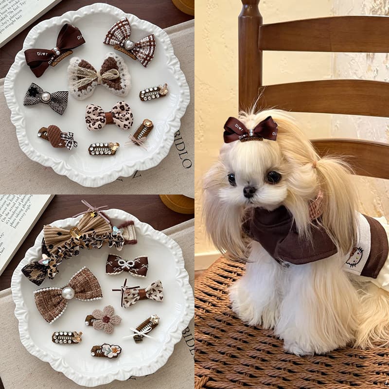 Dog Hair Clip Bow Cat Bichon Teddy Hair Accessory Maltese Pomeranian Clip Pet Hair Accessory Original