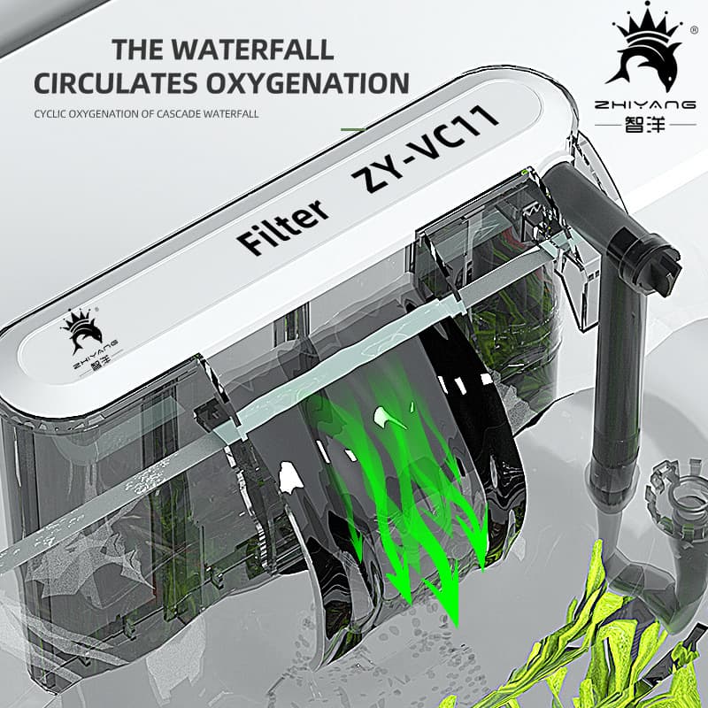 Thin external filter fish tank aquarium waterfall filter pump hanging fish tank filter oily film wall pump