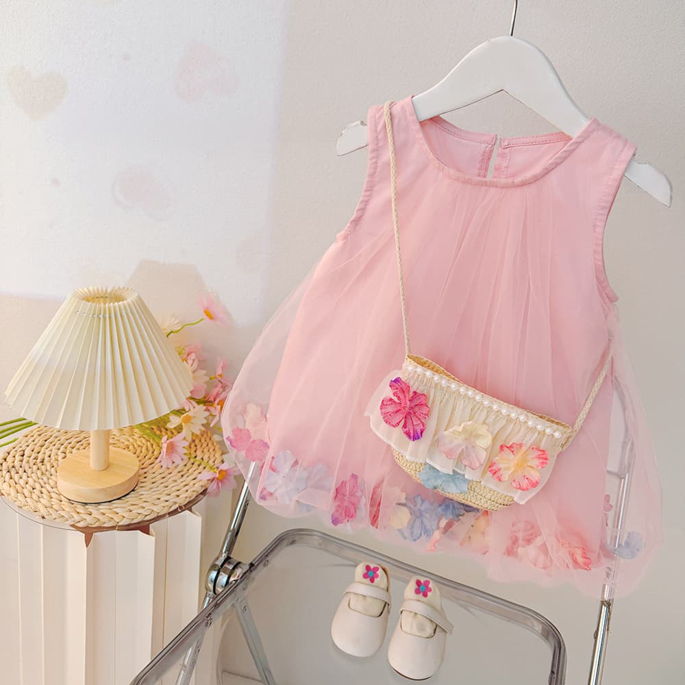 Infant clothes summer short-sleeved floral dress girl baby summer cute princess dress 2026 new style