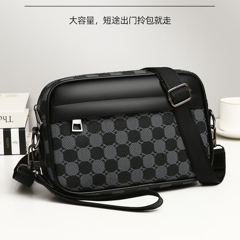 Casual Outdoor Men's Single Shoulder Bag Fashionable Sporty Crossbody Small Square Bag Polyester Lining Other Main Material