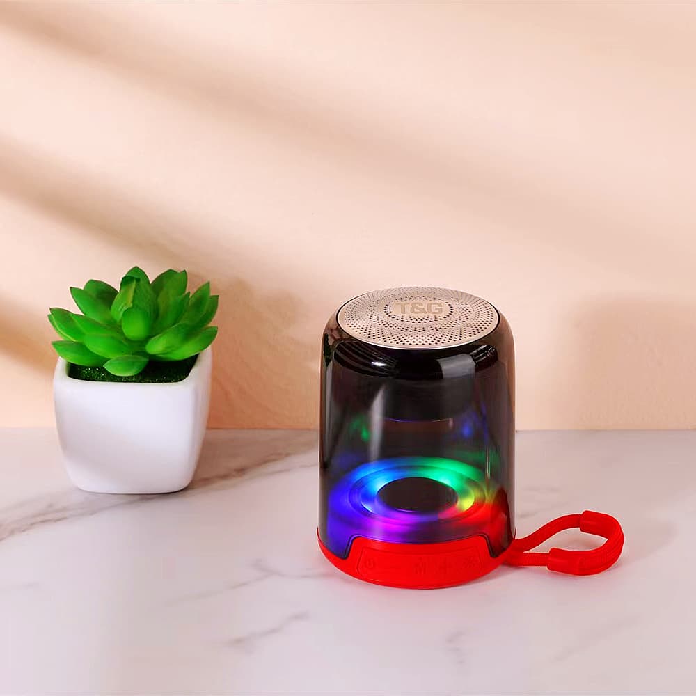 2022 new cross-border TG314 Bluetooth speaker outdoor portable LED light card USB flash drive & radio subwoofer