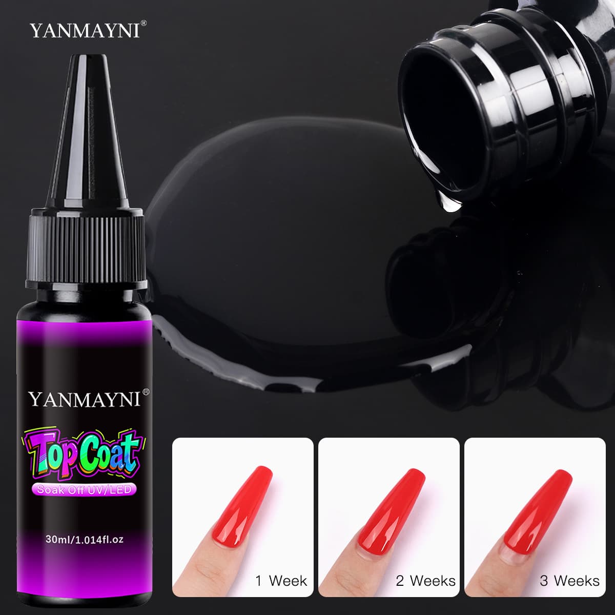 Gel Polish No-Wipe Top Coat Removable Base Gel Nail Art Basic Gel Soak-Off LED
