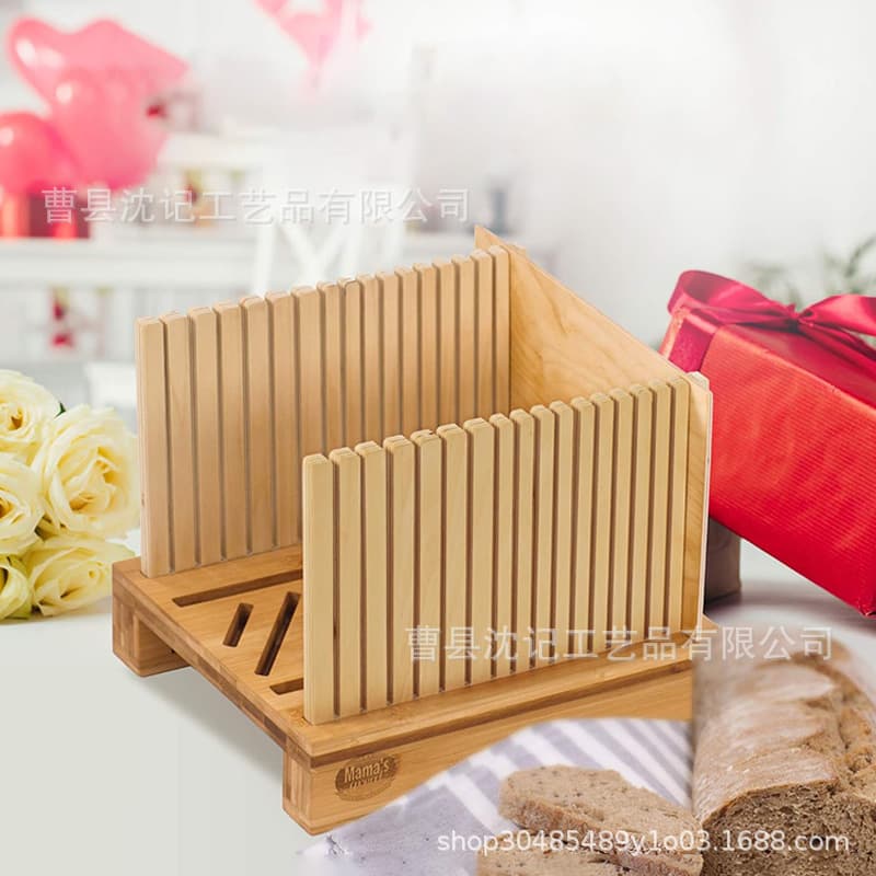 Wooden Bread Slicer Tray Bakery Shop Baguette Snack Fruit Slice Cheese Butter Slice Storage Tray