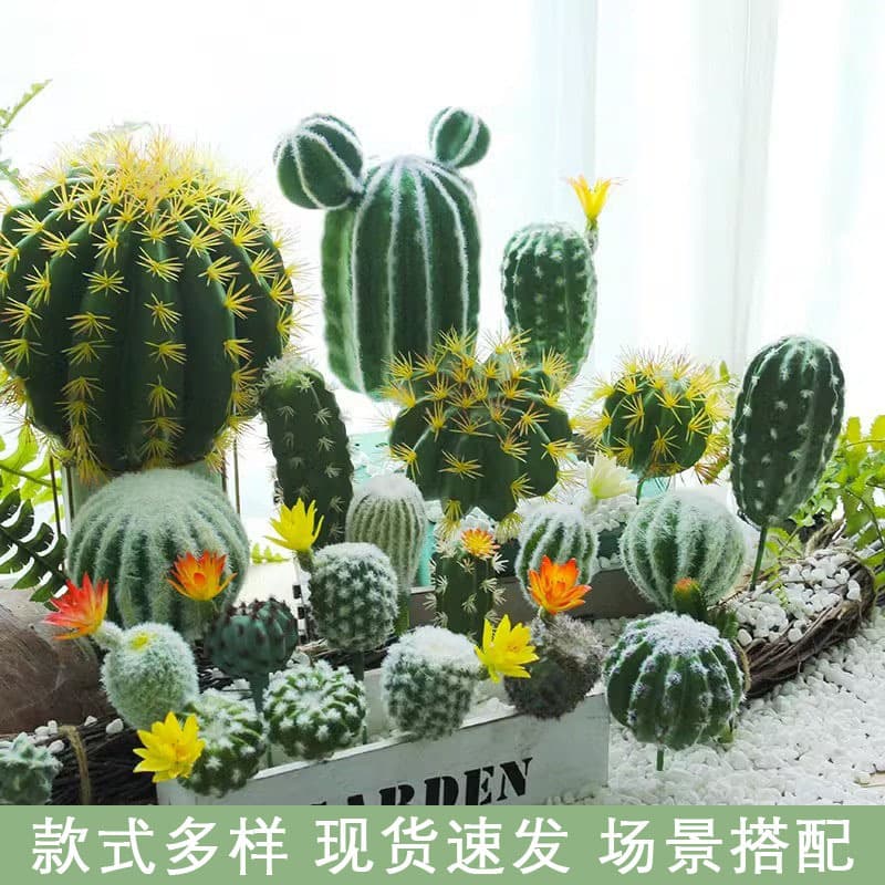 Simulation cactus ball decoration decoration small simulation flower fake cactus flower arrangement for landscape bonsai creative photography props