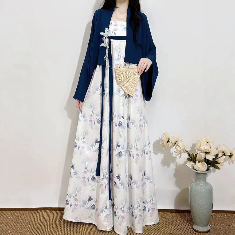 Welcome the summer new Chinese style Hanfu women's 2026 new summer national style improved white floral daily dress