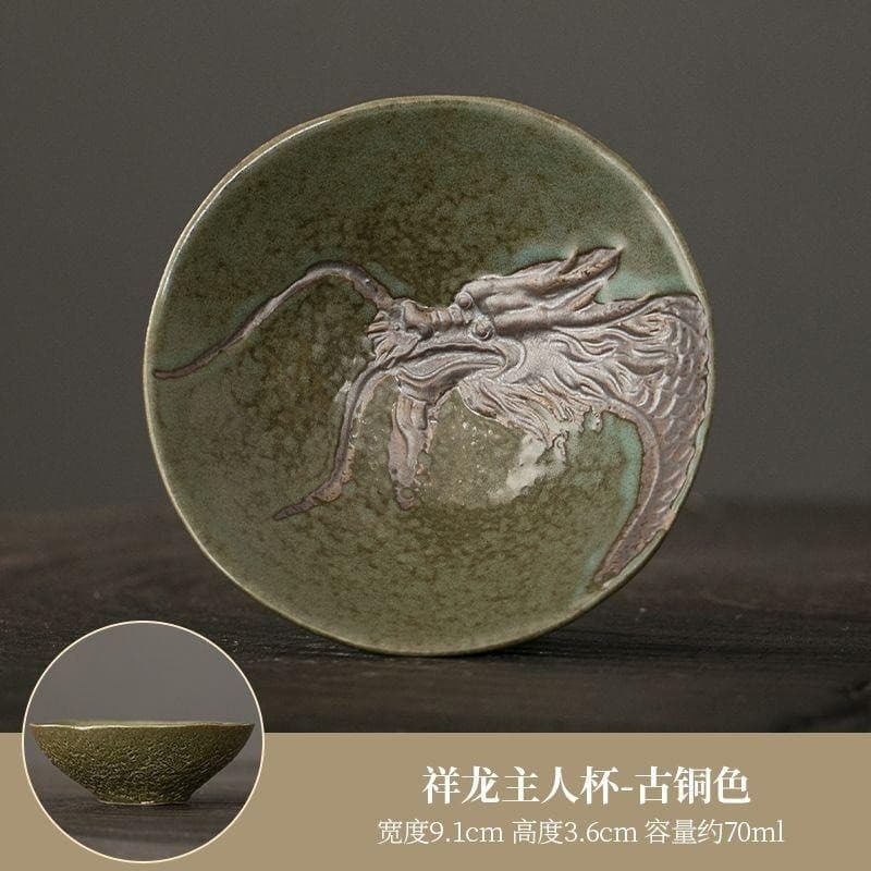 Chunpu Dragon Shape Douli Tea Cup, Jian Zhan Cup Tea, Single Kiln-Transformed Cup, Zisha Gongfu Tea Set, High-End Host Cup