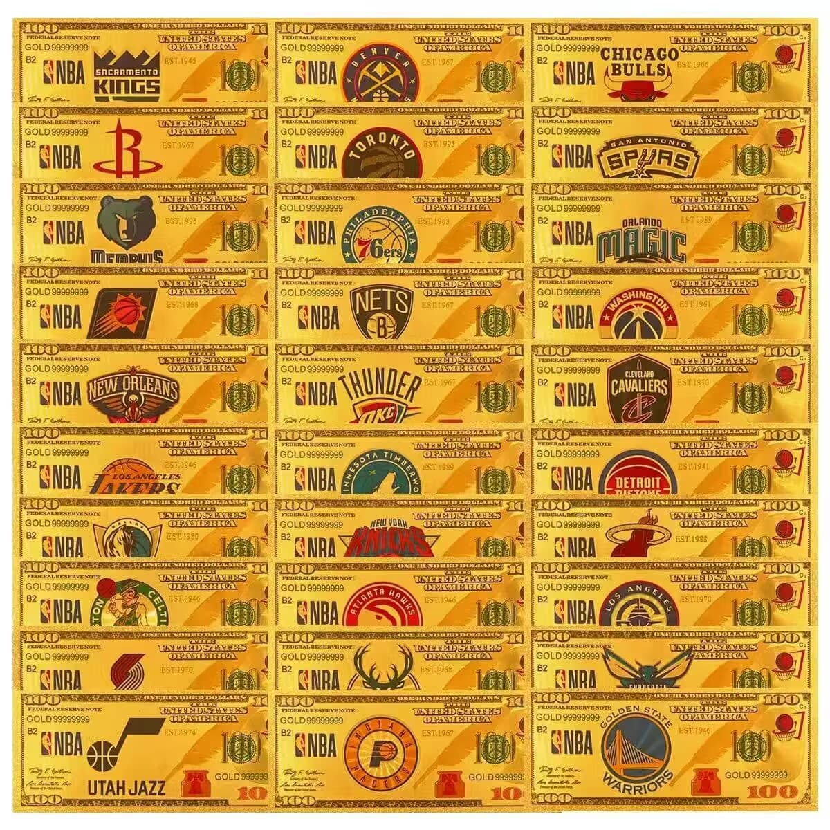 NBA Team Star Kobe Bryant and Michael Jordan Plastic Gold Foil Banknote Collectible Cards Cross-Border Craft Factory Wholesale Customizable