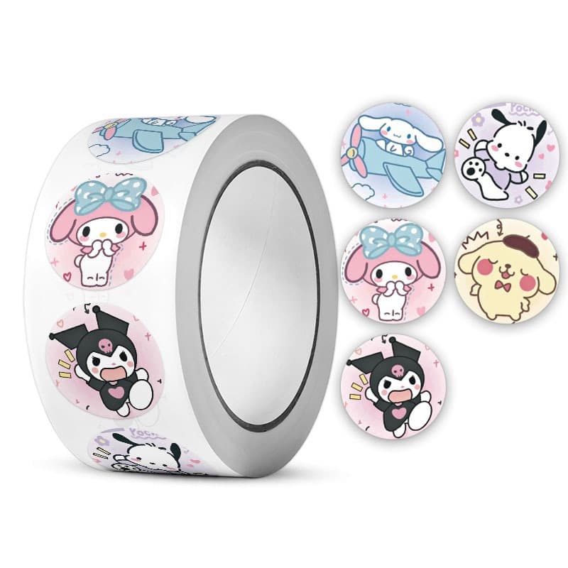 Kuromi Roll Stickers, Sanrio My Melody Stickers, Cute Pattern Stickers for Kids and Girls, Kindergarten Reward Stickers