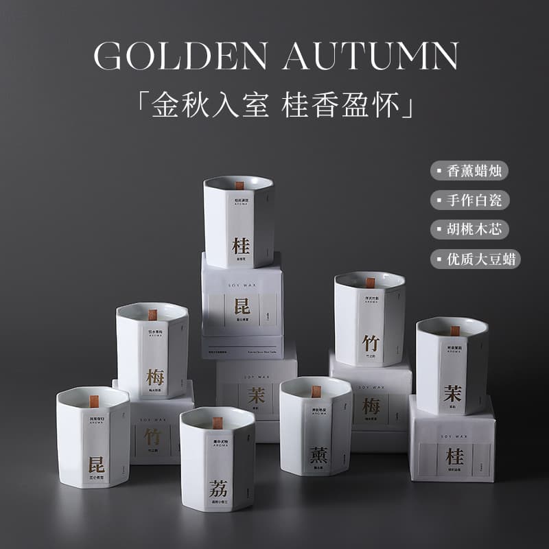 Guan Ceramic Same-Style Scented Candle Gift Box Wholesale for Men and Women Birthday Party Favors Holiday Gifts Decorative Ornaments