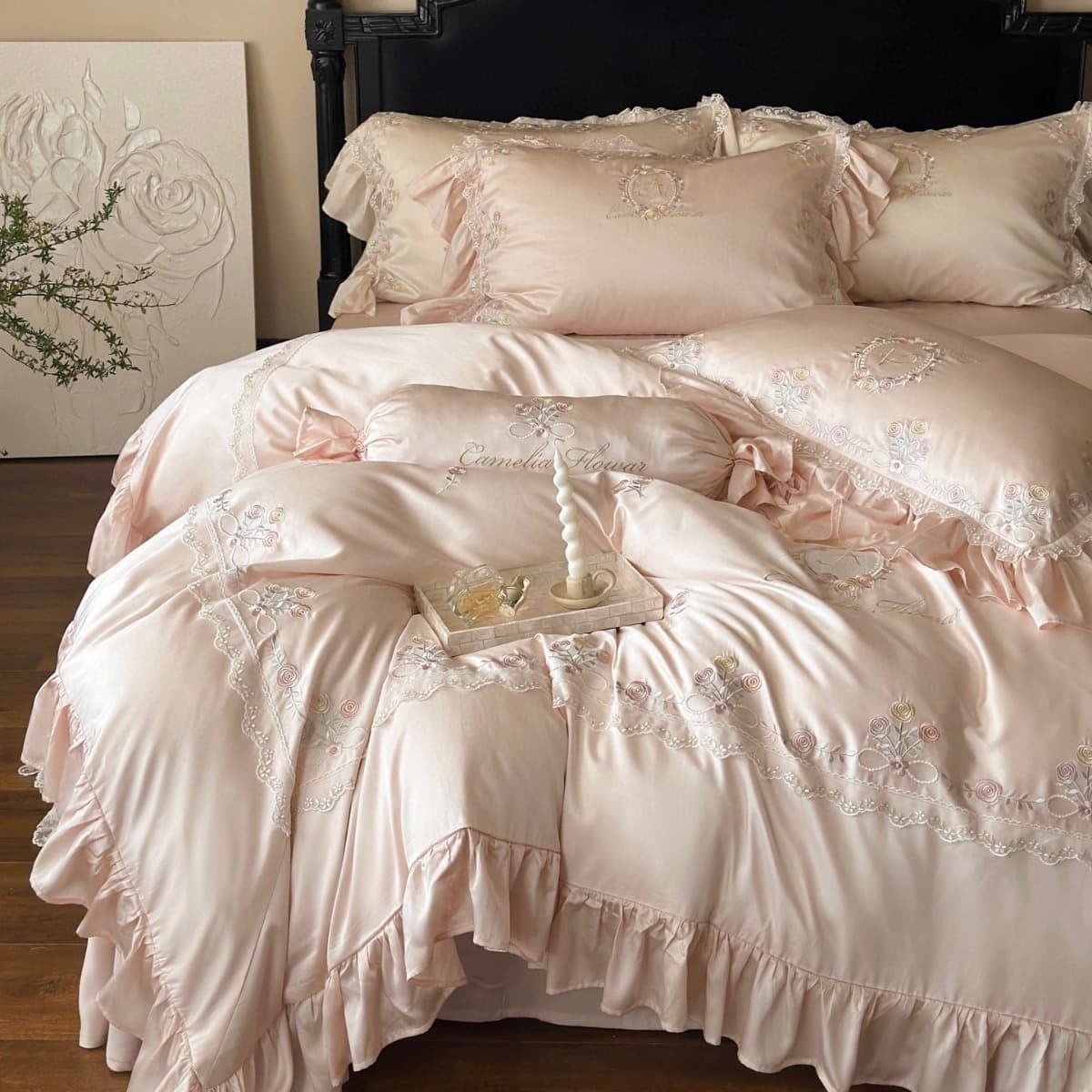 Sweet Girl High-Density 100s Lenzing Tencel Summer Bedroom Bedding Four-Piece Set
