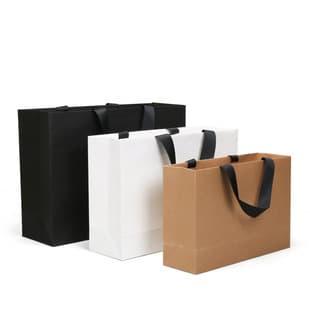 Blank Paper Bags, Clothing Shopping Bags, Kraft Paper Bags with String Handles, In Stock