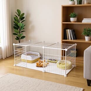 Cat Cage with Litter Box, Villa, Extra Large Free Space, Indoor Empty Cage, Three-Layer Small Cat House