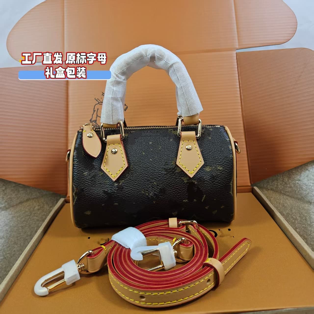 Cross-border Classic Monogram Boston 16 Pillow Bag Messenger Bag Crossbody Bag Women's Trendy Light Luxury Crossbody Shoulder Bag
