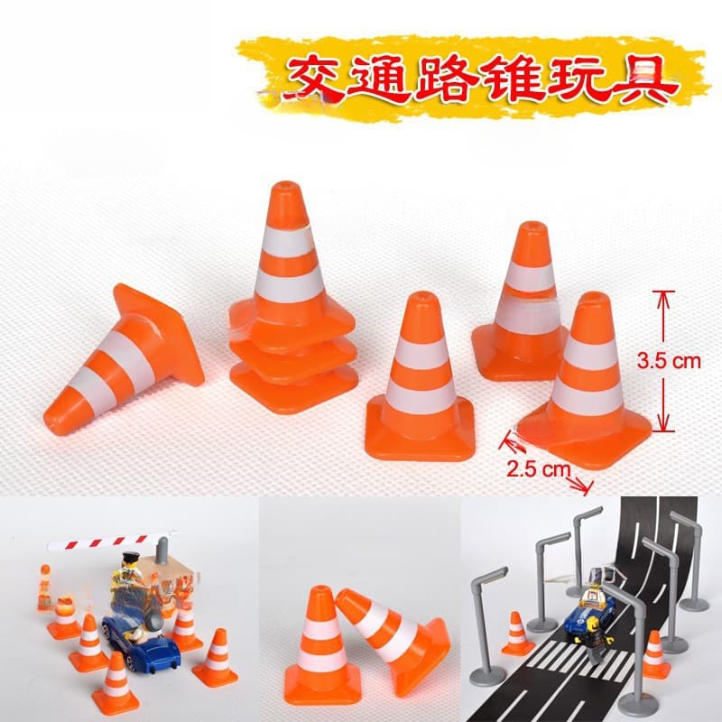 Children's traffic cone toy car triangular cone parking scene ice cream cone cone road sign road barrier sand table model