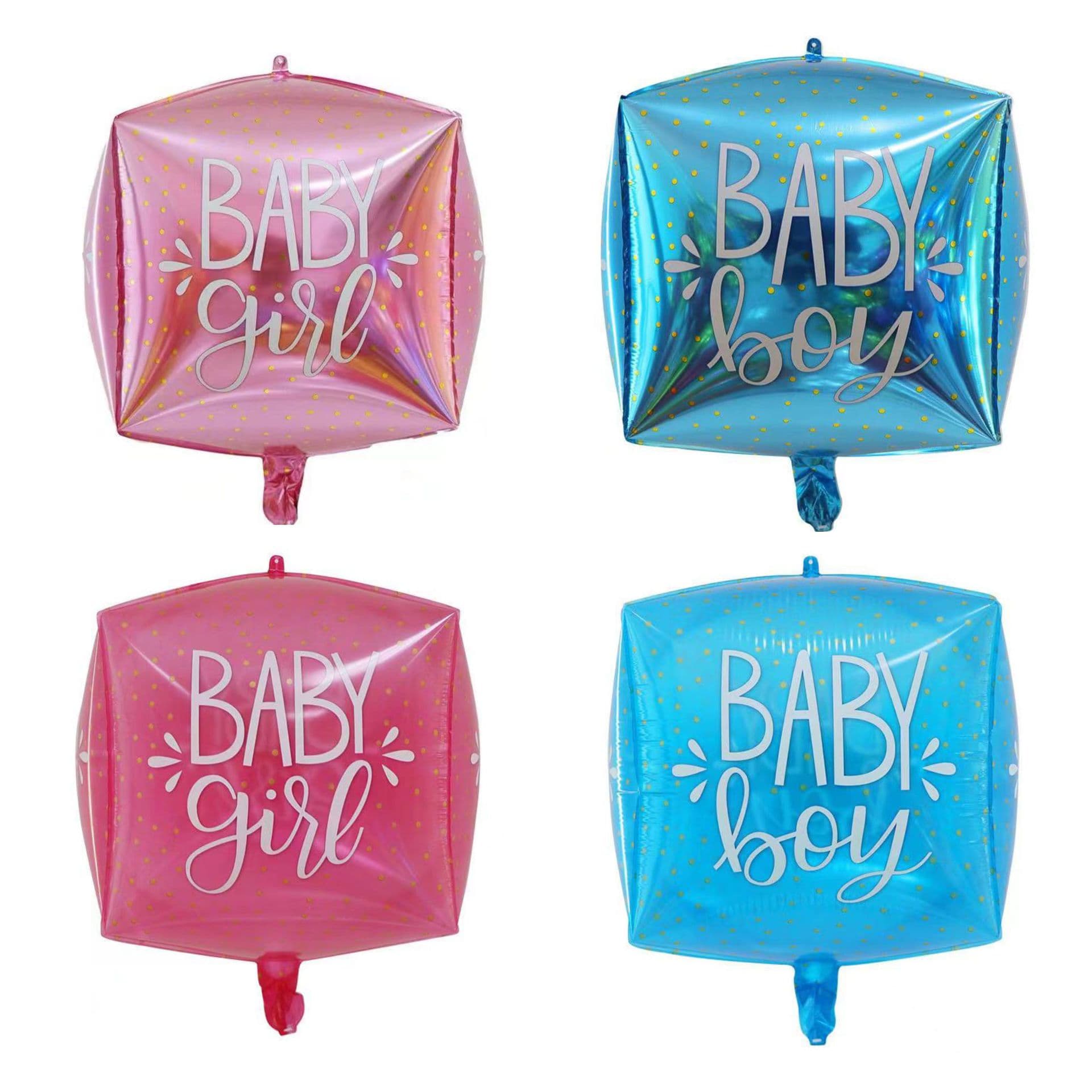 Hexagonal Aluminum Film Balloon BABYBOY GIRL Square 4D Aluminum Foil Balloon Cube