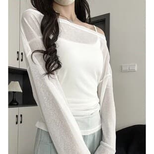 Pink Lace-Up Loungewear Blouse for Women Summer New Loose Fit T-Shirt Lightweight Sheer Design Sun Protection Outerwear Top