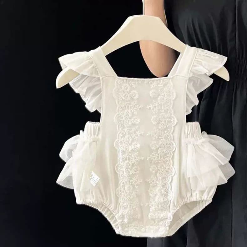 Baby Summer Clothes Thin Bodysuit Newborn Girls Romper Summer Full Moon Backless Onesie Outing
