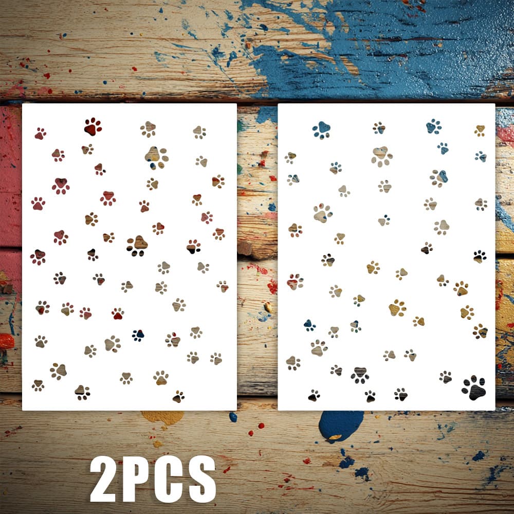 Painting Template Bear Paw Pattern Cross-Border Hot Selling Wholesale Painting Hollow Template Wall Painting Hand Account Decorative Masking