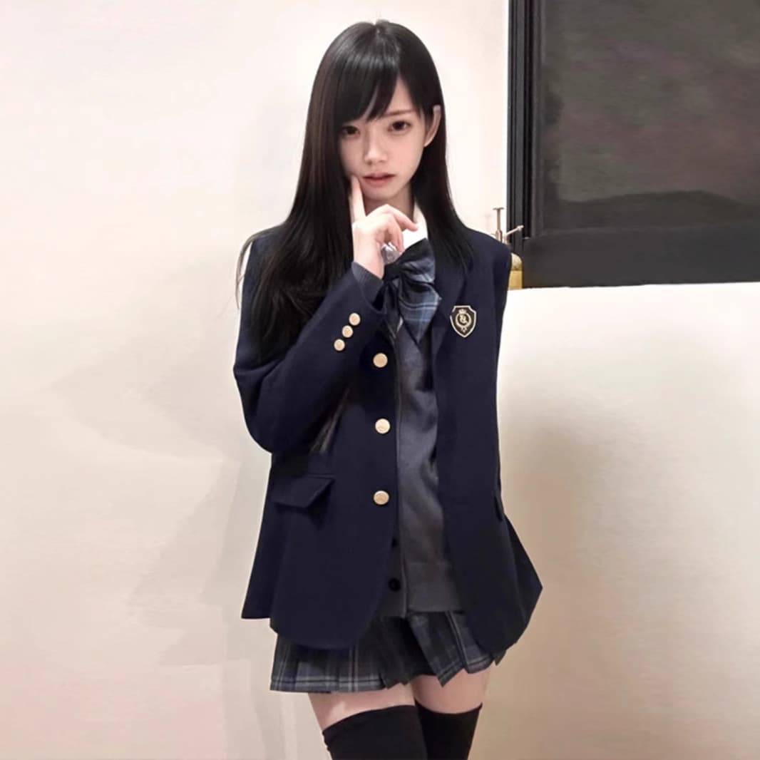 Hua Qian Zhu Original Sheng Yan High Suit Academy Style JK Uniform Three-Button Versatile Blazer Direct from Factory