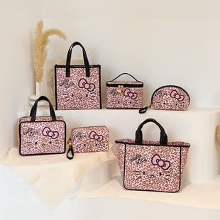HelloKitty Licensed New Style Handheld Toiletry Bag Cosmetic Bag Tote Bag Mom Women's Bag Lunch Bag