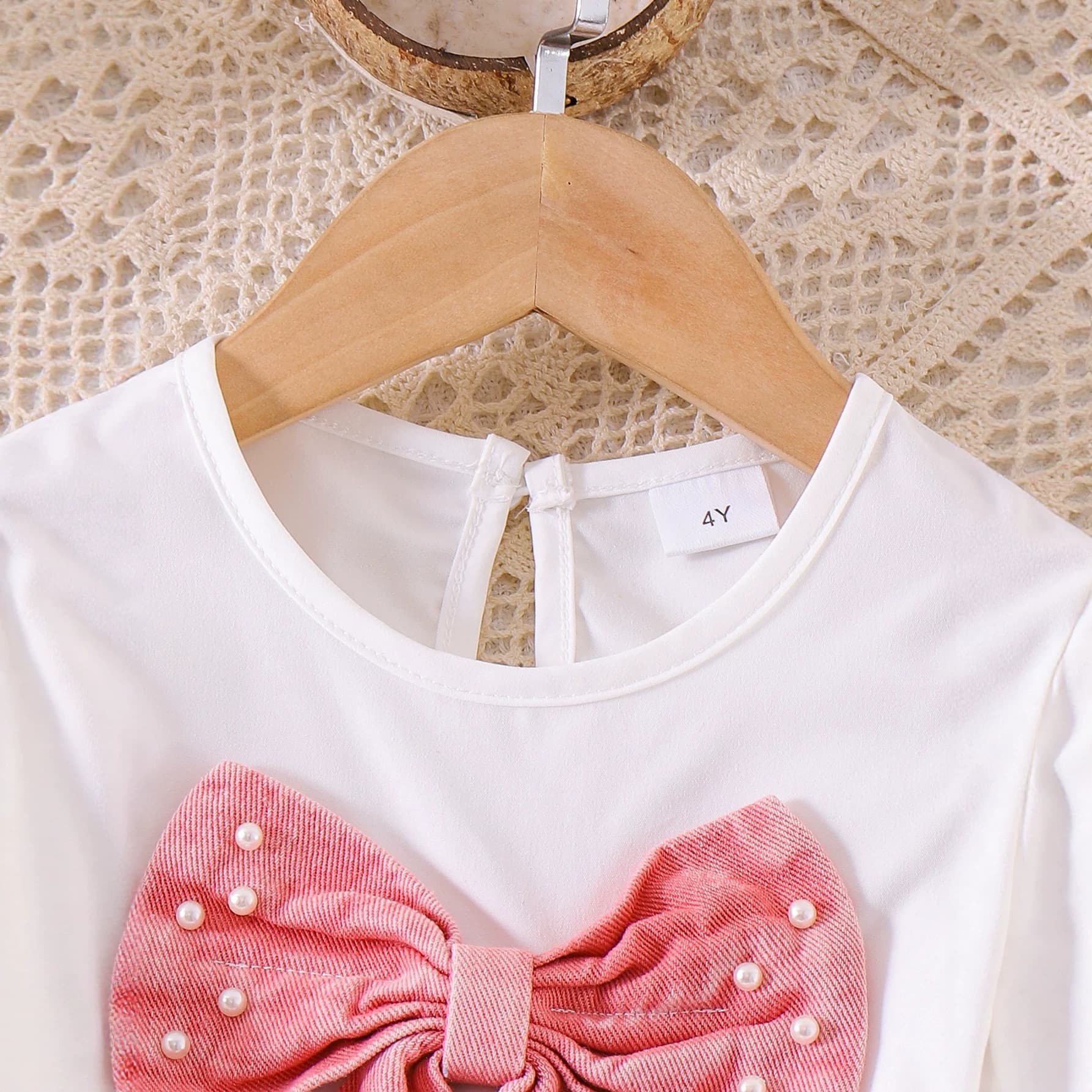 Kids clothing Cross-border exclusive for Europe and America girls new style toddler white fly-sleeve T-shirt + blue shorts