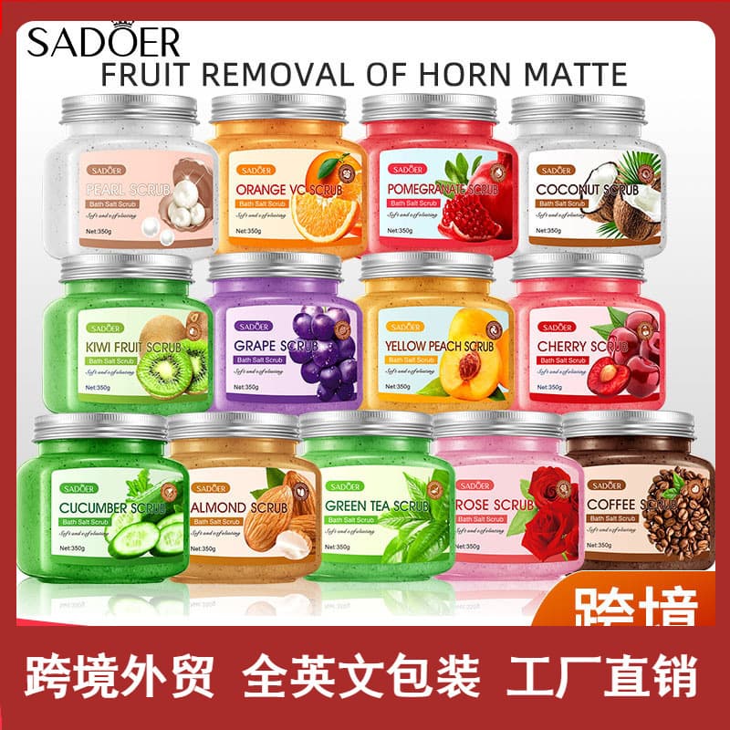 All-English SADOER Fruit Exfoliating & Purifying Body Scrub for Cross-border Wholesale