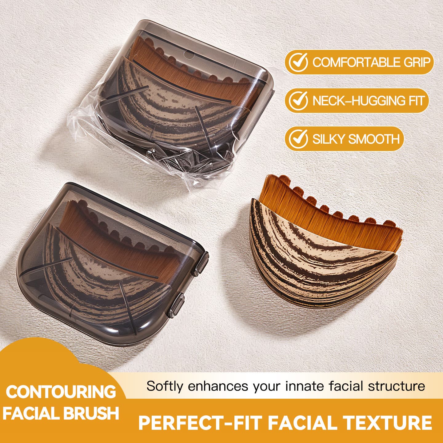 Life Girls Contour Facial Brush Large and Small Facial Brush Gua Sha Eye and Neck Care Brush Cross-border Beauty Tools