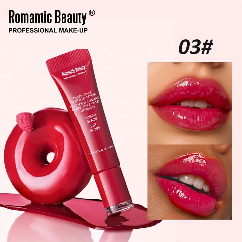 Cross-Border Best-Selling Tinted Lip Gloss Serum Plumping Lip Glaze for Women, Moisturizing Hydrating Lip Gloss, Donut Lip Color Lipstick