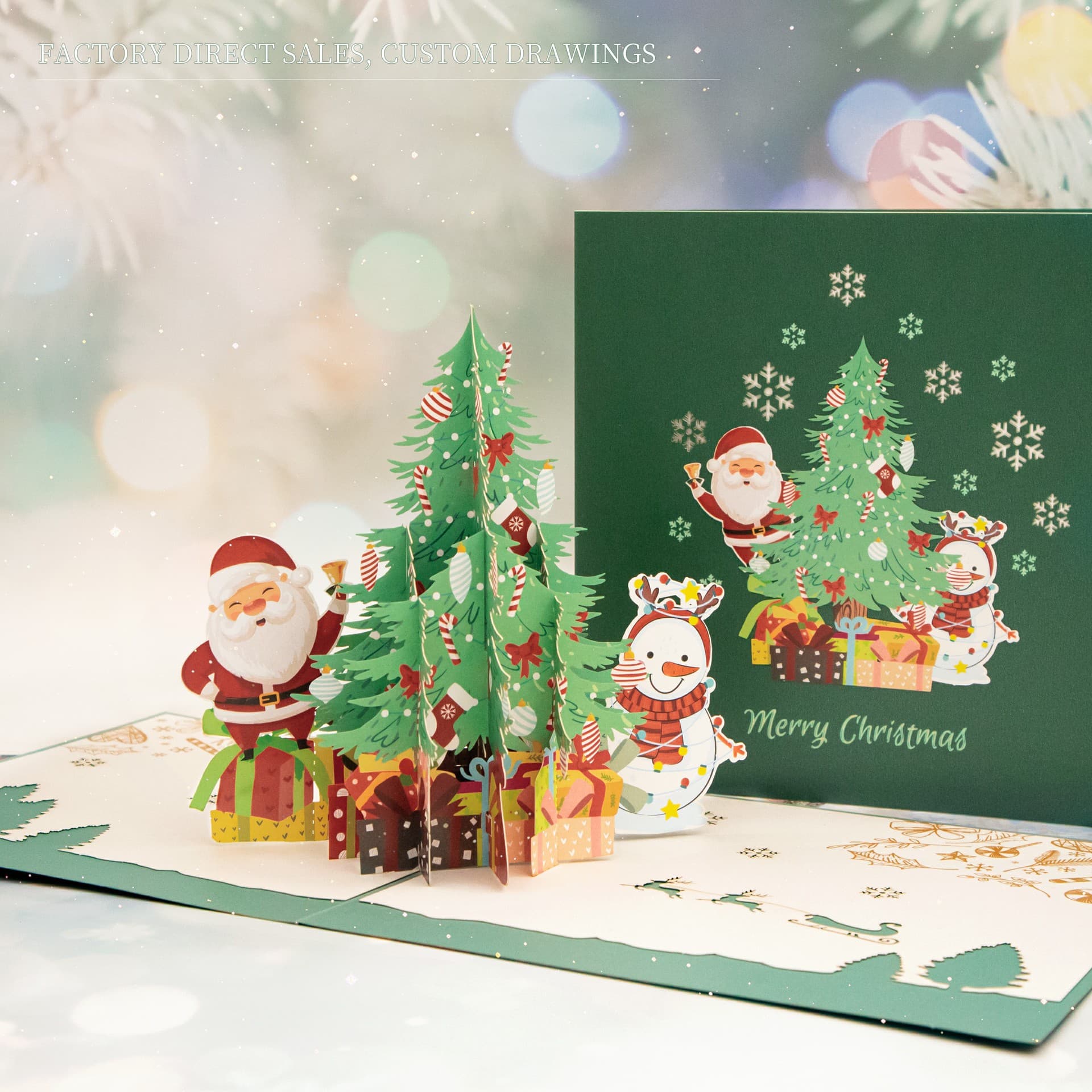 New 3D Christmas greeting cards, creative gifts, and greeting cards for cross-border sales.