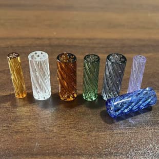 Small Mouthpiece Smoking Accessories Transparent Multi-Color Glass Mouthpiece 7-Hole Spiral Glass Mouthpiece Disposable Glass Mouthpiece
