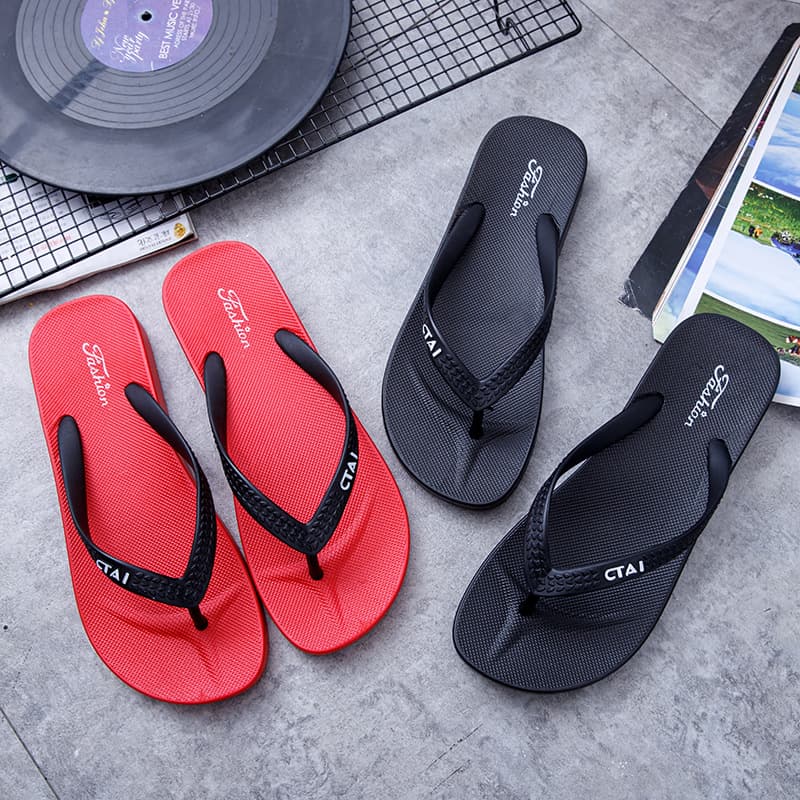 Casual Comfortable Trendy Outdoor PVC Plastic Flip Flops, Beach Korean Style Flat Heel Fashion Thong Shoes