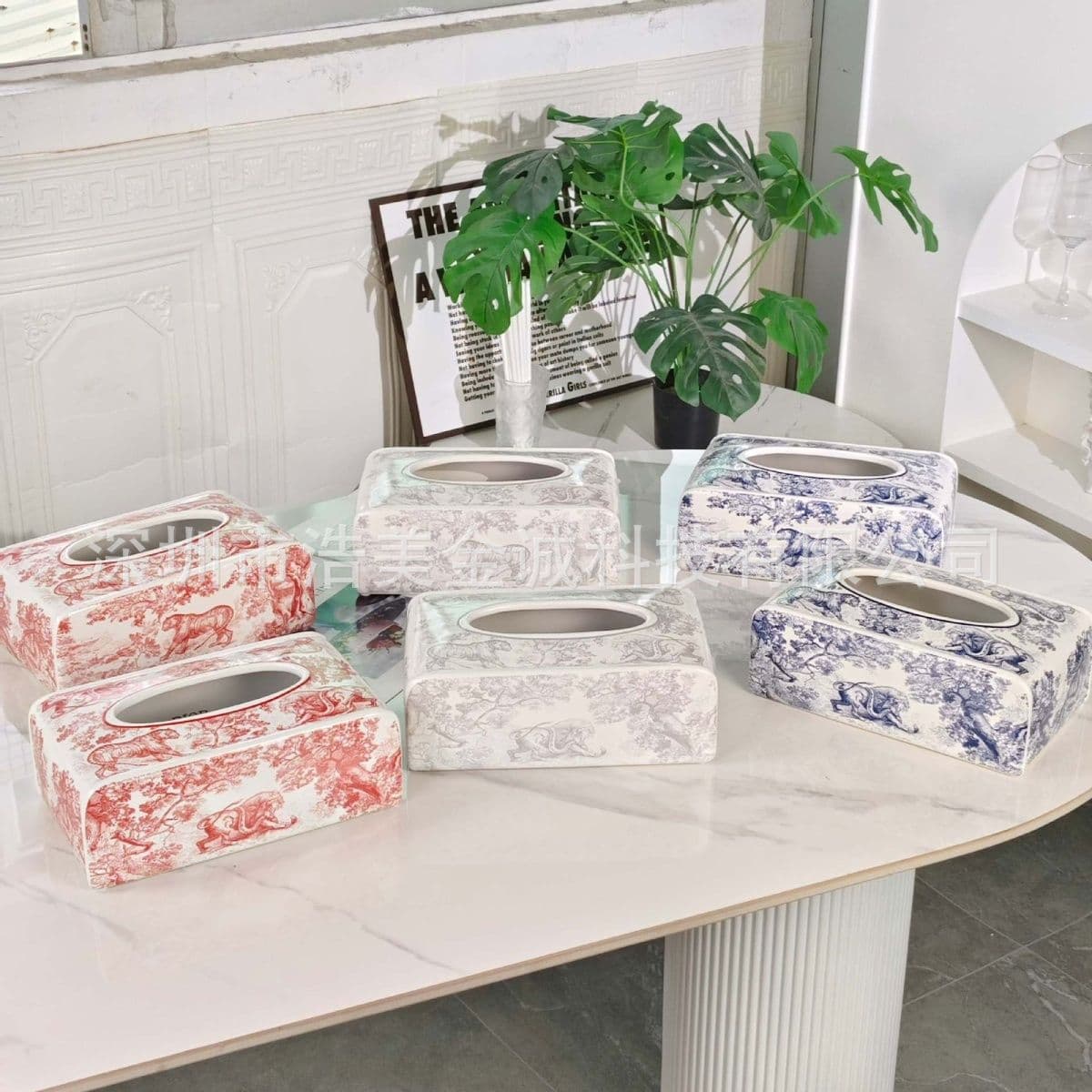 Light Luxury Tiger Series Tissue Box Restaurant Paper Box Modern Creative Living Room Desktop Coffee Table Tissue Box Decoration Wholesale