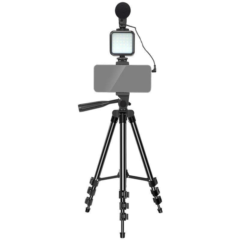 Cross-border Hot Selling Product: Tripod Set for Live Streaming and Vlogging (Mobile Phone/Camera) with Fill Light