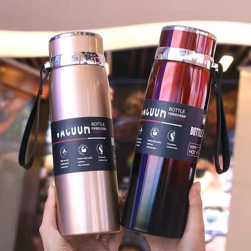 Insulated cup large capacity stainless steel insulated kettle outdoor portable car travel hot water cup dragon 1000ML