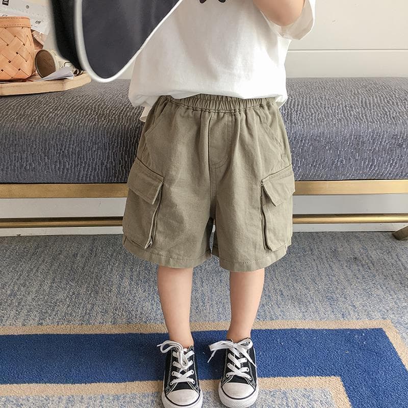 Boys summer shorts 2020 summer new style children's style overalls little boys loose thin section five-point medium pants