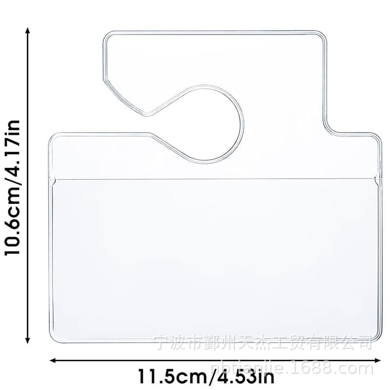 Wholesale Transparent PVC Car Pass Tags, Size 115*106mm, Waterproof License Plate and Rearview Mirror Card Sleeves