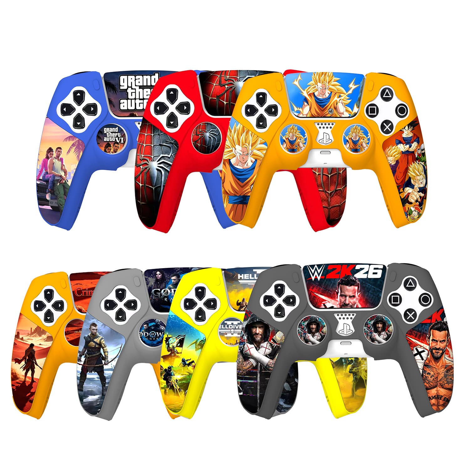 PS5 Game Controller Case DIY Pattern Silicone Protective Case P5 Controller Case Game Theme Game Silicone Case