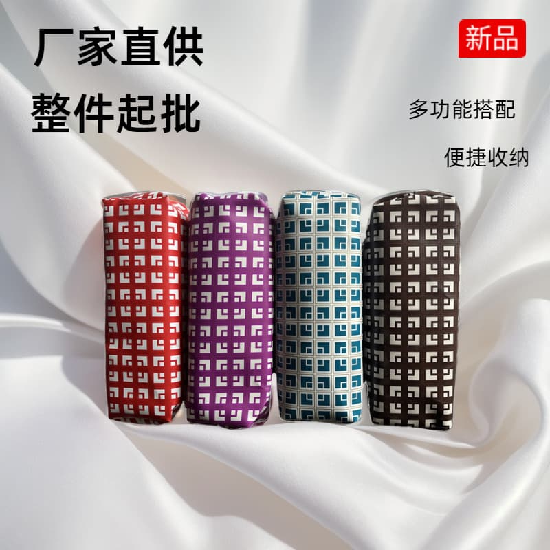 Cross-border Simple Plaid Student Pencil Case Unisex Pen Bag for Middle and High School Students Mixed Color Wholesale