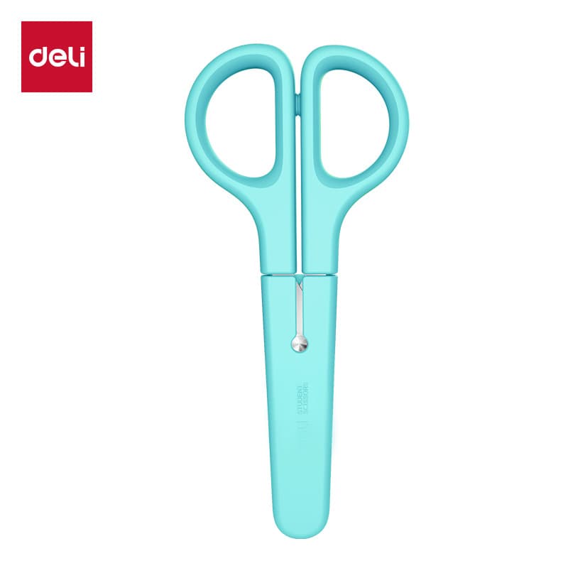 Deli Stationery Kids Scissors Small Round-Head Cute Kindergarten Mini Cartoon Paper-Craft Scissors