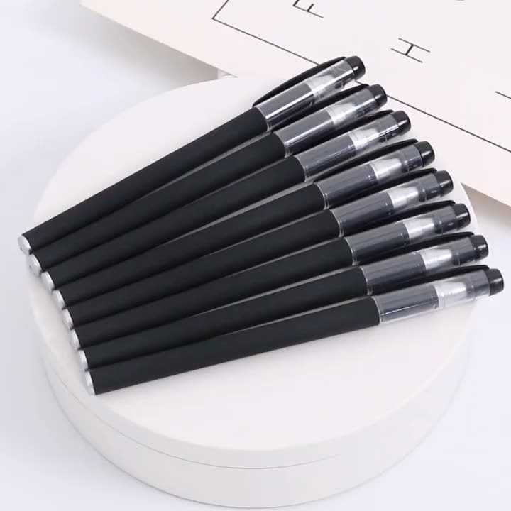 Neutral Pen Barrel Empty Pen Shell Black Matte Pen Barrel Three-Piece Set Bullet Tip Pen Shell Disappearing Pen Practice Pen Universal Pen Barrel