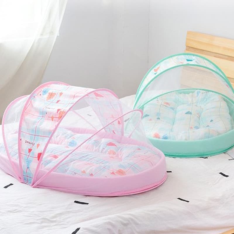 Portable detachable children's mosquito net bed, no installation required, with cotton padding and mosquito repellent cover, baby bionic bed mosquito net