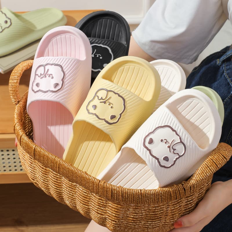 Comfortable Home Summer Slippers Women Men Household Outdoor Soft Sole Dormitory Thick Bottom Anti-Slip Bathroom Simple Slippers