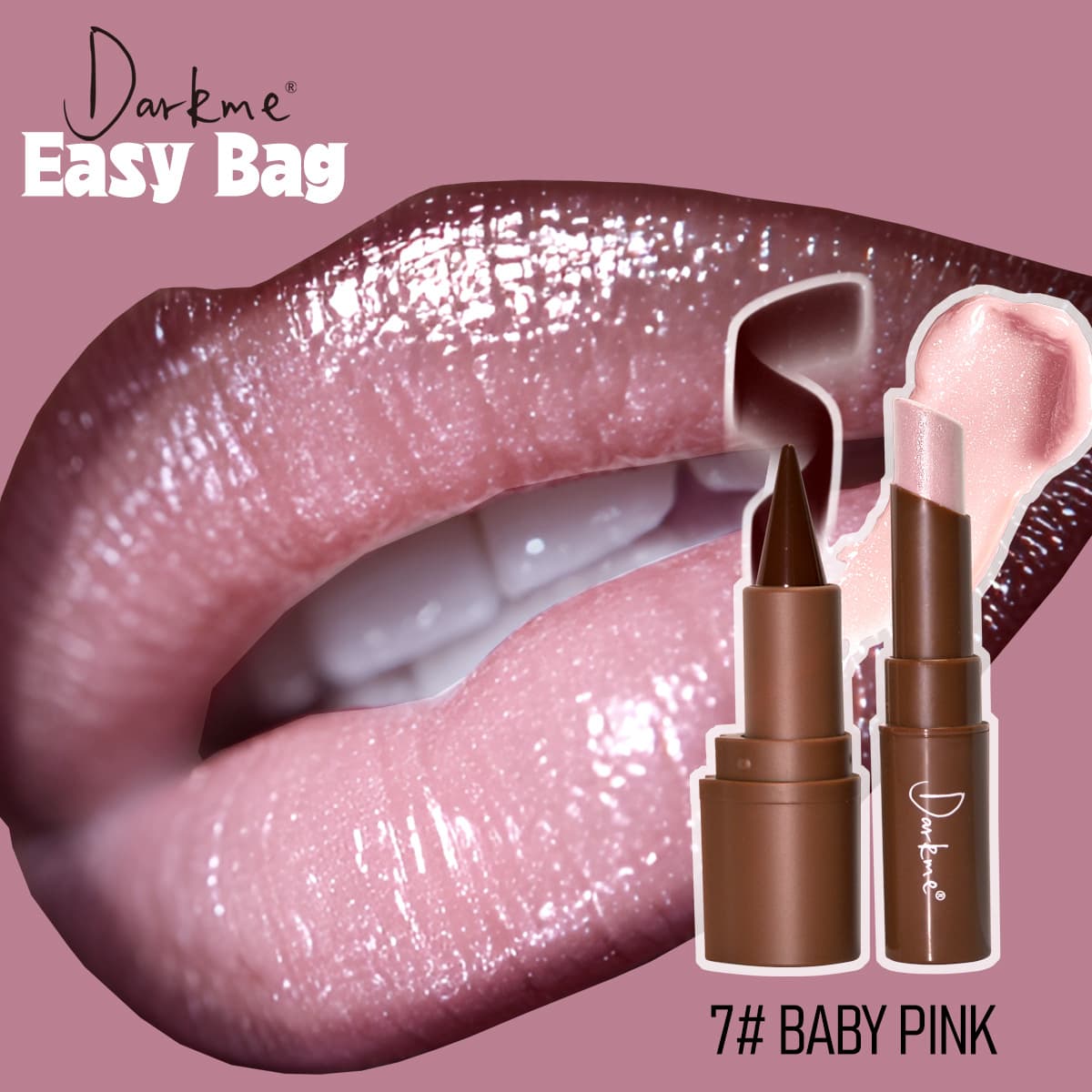 2025 Darkme Cross-Border Hot Selling Lip Combo Set Dark Lip Liner with Pearl Solid Lipstick