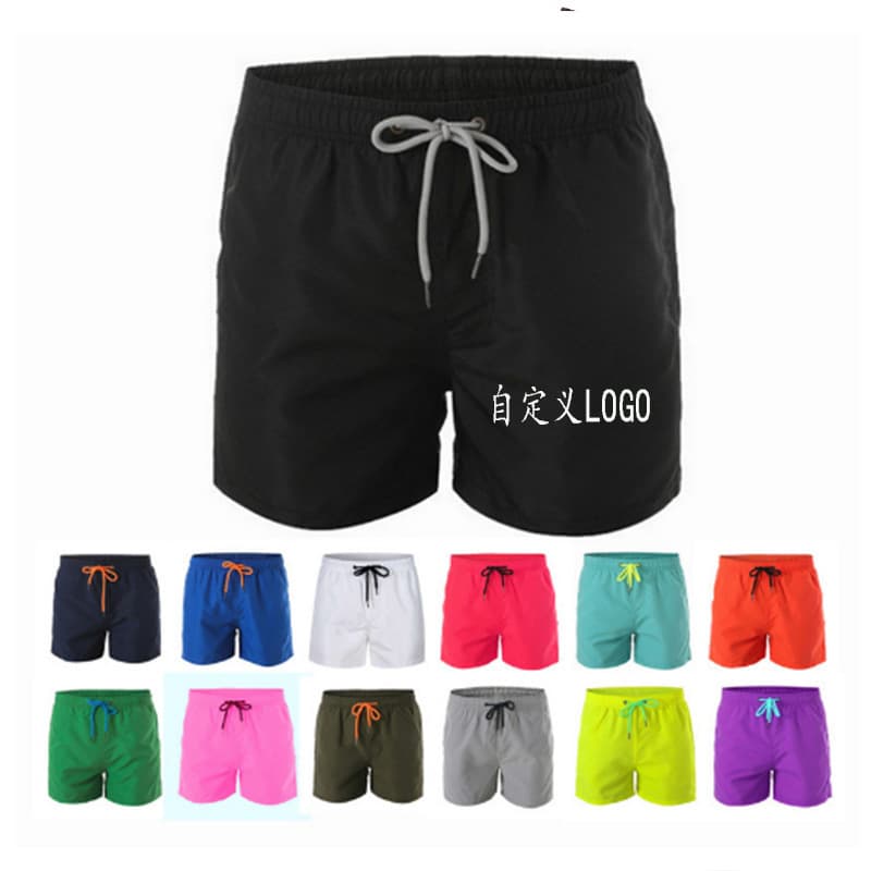 New Men's Beach Shorts Athletic Casual Shorts with Liner 3-Inch Shorts Loose Trunks Fashion Swim Shorts Wholesale